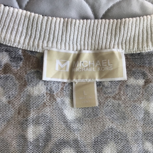 Michael Kors Brown Leopard V-Neck Sweater - Picture 3 of 7